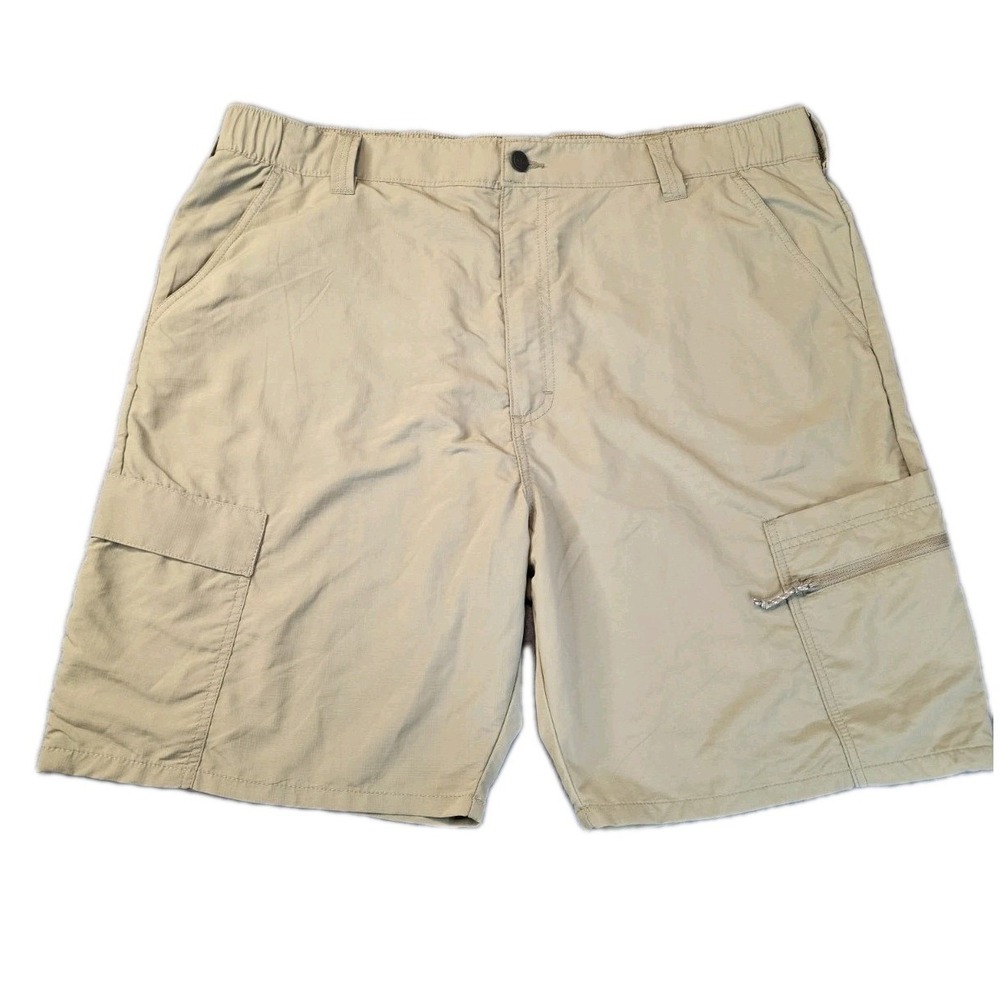 Wrangler‎ ATG Harbor Shorts Mens 40x8.5 Beige Cargo Outdoor Hiking UPF Stretch